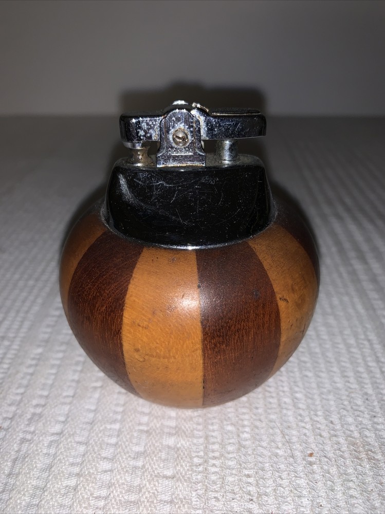 Ronson Carosuel Lighter wooden Mid Century Modern Table Lighter Untested