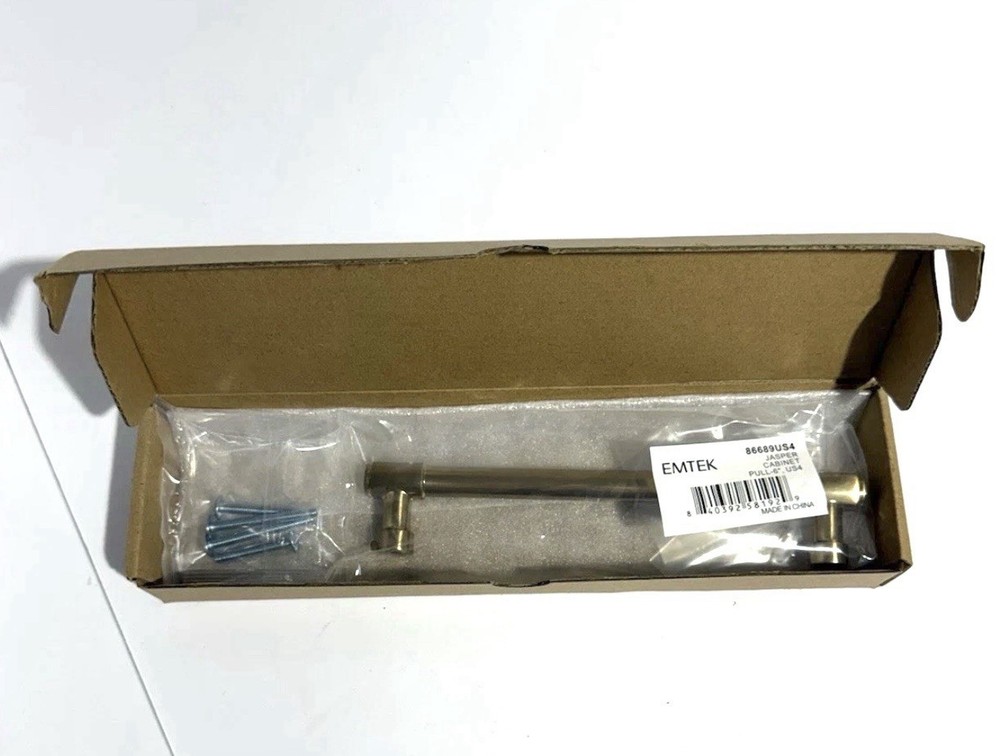 ⭐️Emtek 86689US4 Jasper Cabinet Pull, 6" C-C, Gold