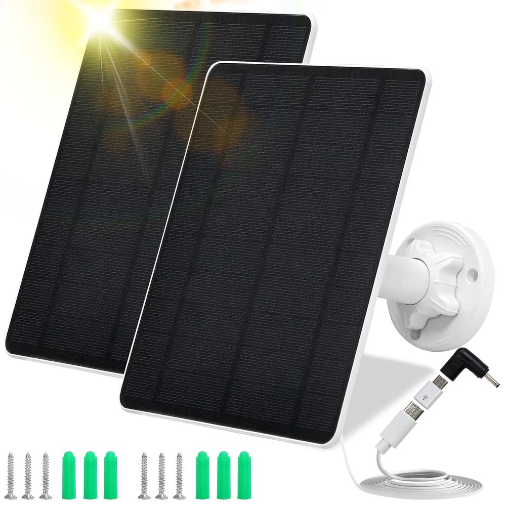 Solar Panel for Security Camera,5W USB Solar Panel for Cameras DC 5V,Camera S...