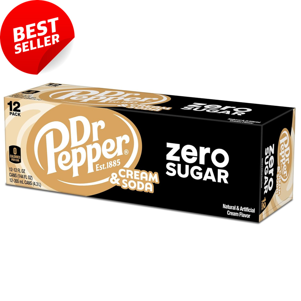 and Cream Soda Zero Sugar, 12 Fl Oz Cans, 12 Pack