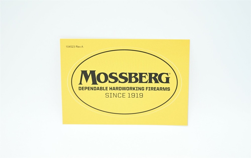 MOSSBERG LOGO STICKER DEPENDABLE HARDWORKING FIREARMS "SINCE 1919" SHOCKWAVE 500