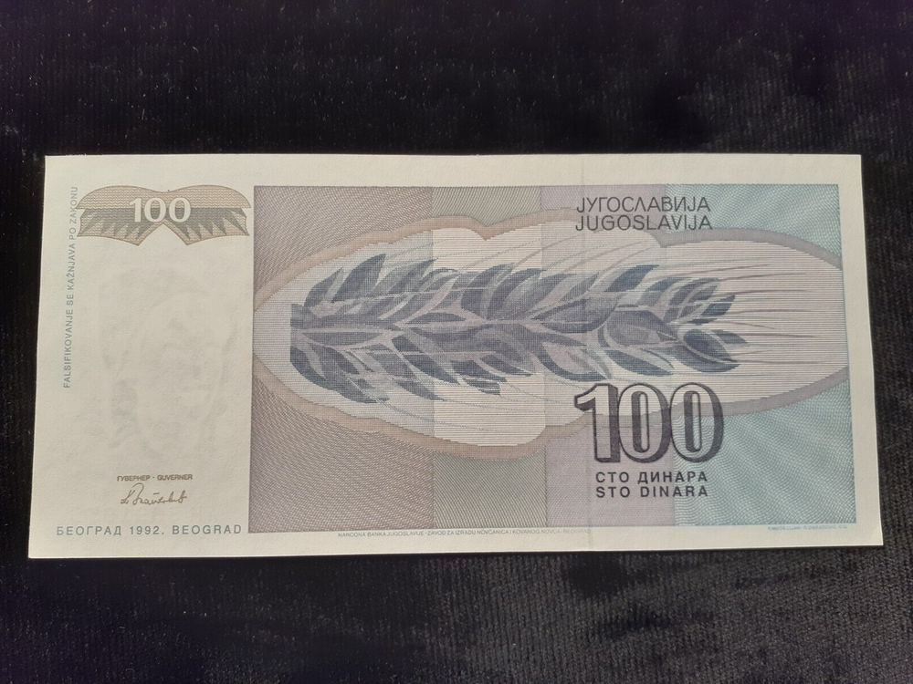 1992 100 DINARA YUGOSLAVIA P112