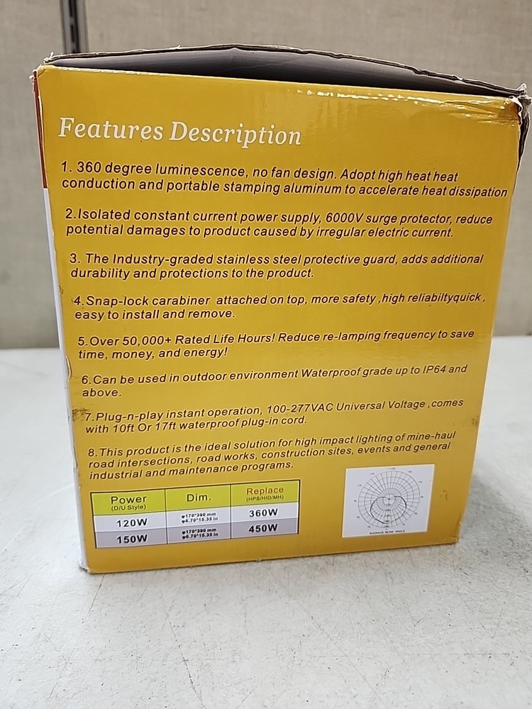 NEW 150W High Bay Temporary LED Work Light