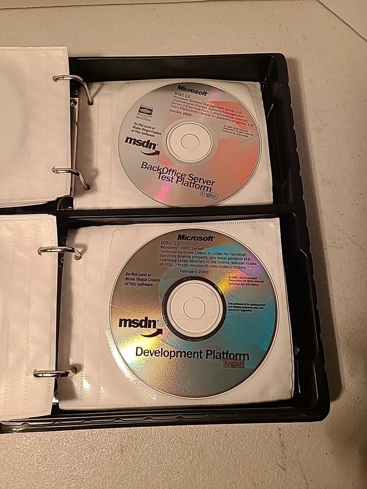 MICROSOFT MSDN Software Discs w/Storage Case Lot of 43