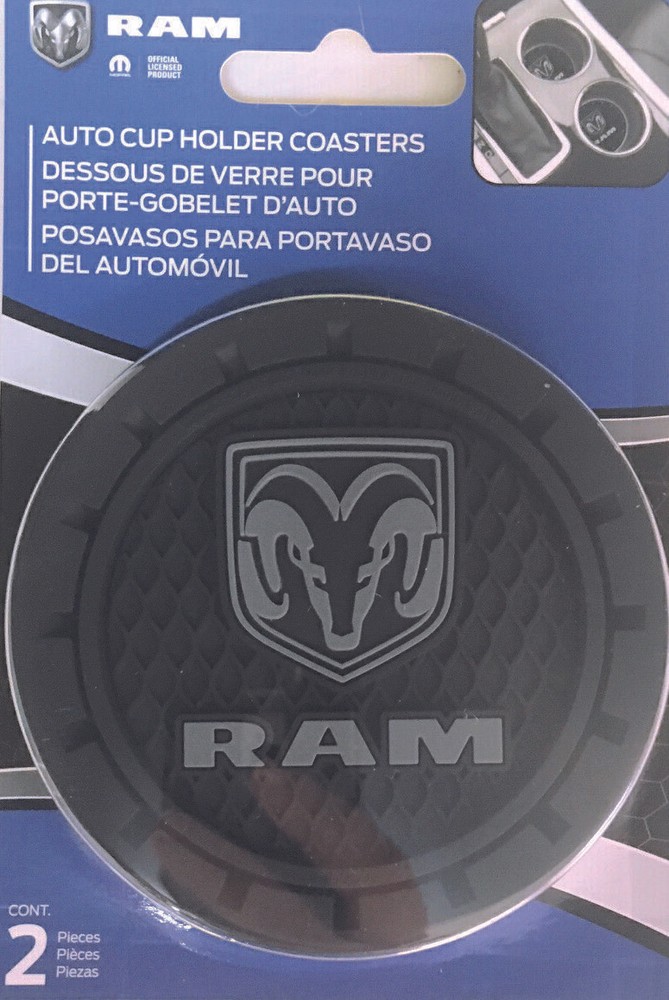 Plasticolor 001969  Ram Gray Auto Car Coaster - 2 pc