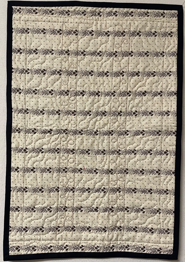 quilted table topper, hand made, batics