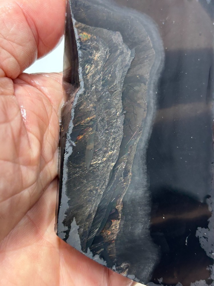 Fire Obsidian Slab Lapidary Cabbing Knapping Combo ship avail