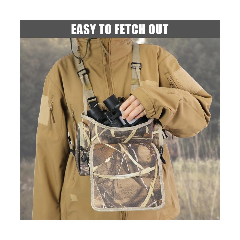 HUNTPAL Binocular Chest Pack Harness Case with Rangefinder Pocket, Convenient...