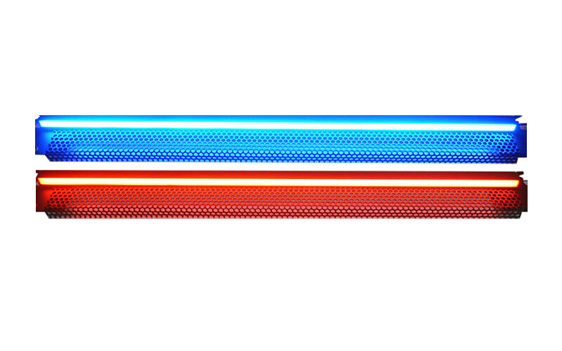 1U RACK PANEL LED Light (RED, WHITE, or BLUE) Bar, Solid or Perforated Metal