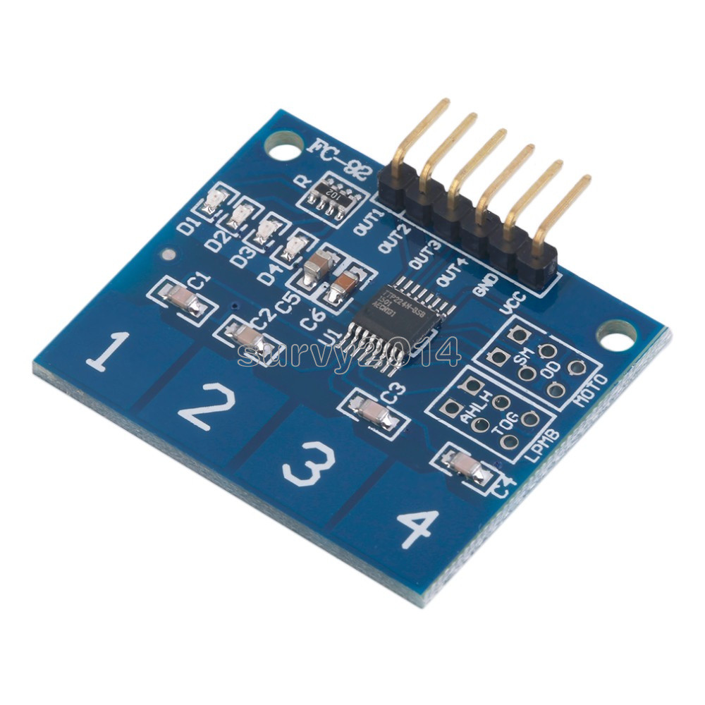 TTP224 4- Channel Digital Touch Sensor Module Capacitive Touch Switch Button New