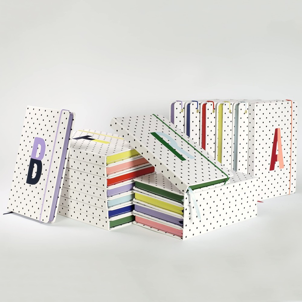Kate Spade New York Take Note Large Polka Dot Leatherette Initial Notebook Bo...