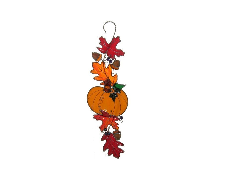 Read Description FALL SCROLL KIT Precut Stained Glass Pumpkin Leaves Studio One