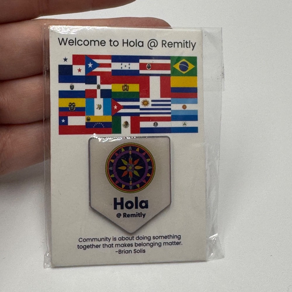 Remitly Hola Compass Logo Lapel Pin Employee Resource Group Multicolor