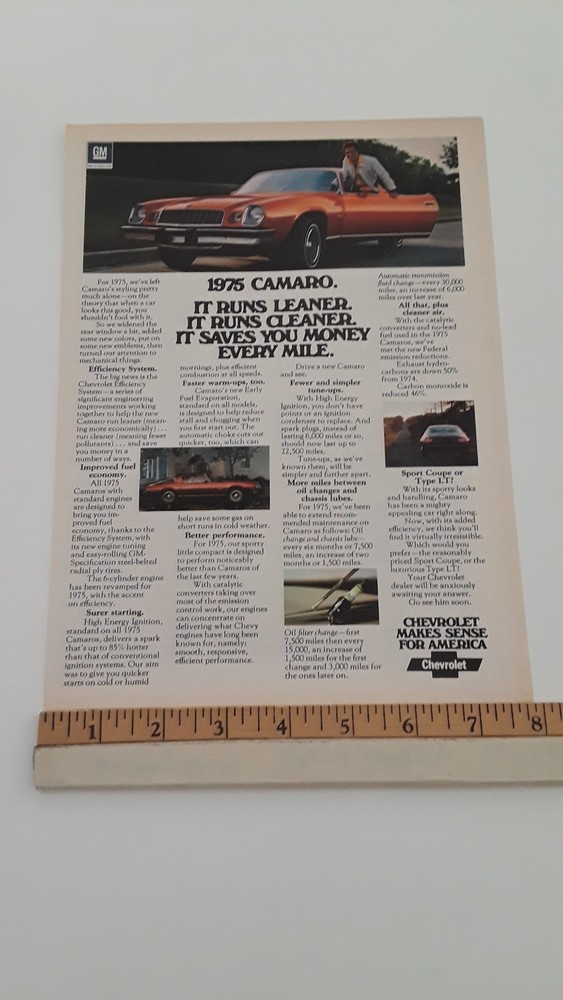 1975 CAMARO  ORIGINAL AD