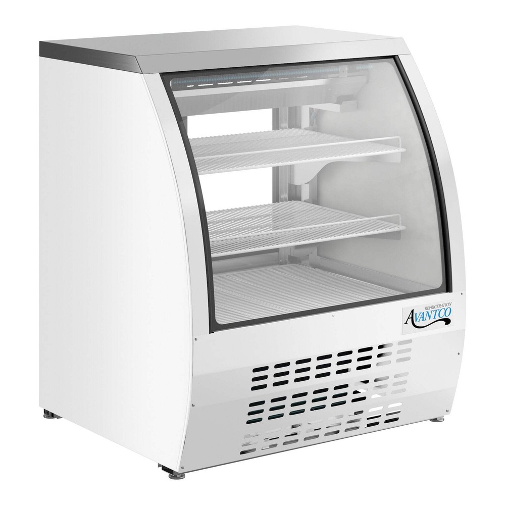 36" White Curved Glass Refrigerated Deli Case