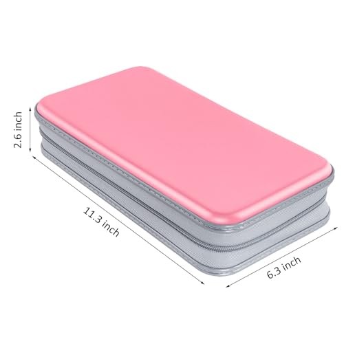 CD Case, DVD Case Holder 96 Capacity Hard Plastic CD DVD Disc Cases Light Pink