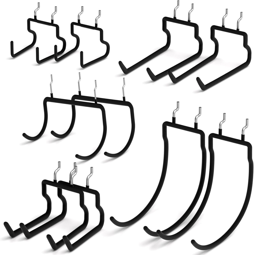 10 Pack Heavy Duty Pegboard Hooks, 1/4" Pegboard Drill Holder Tool Utility Hooks