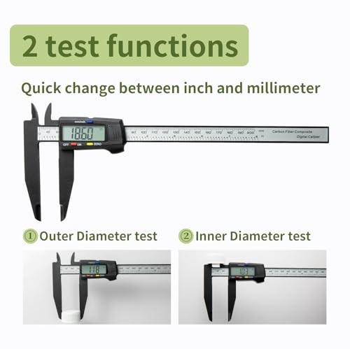 Digital Caliper 0-8" Measuring Tool, Micrometer Caliper with Auto 8" Plastic