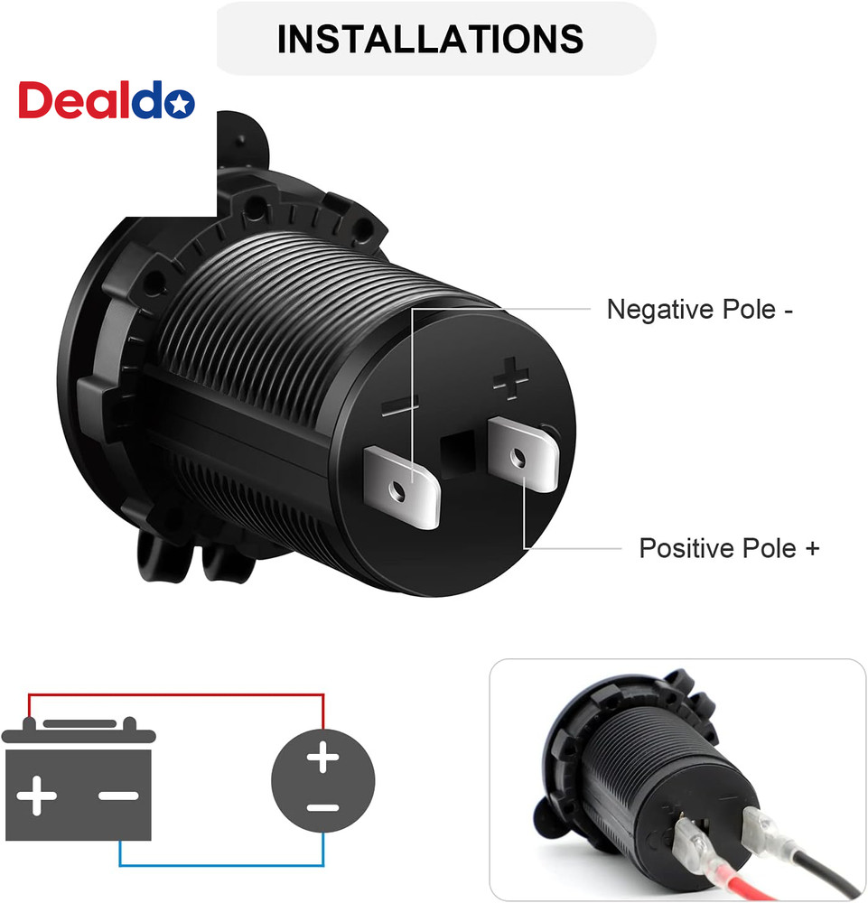 Cigarette Lighter Socket Car Marine Motorcycle ATV RV Lighter Socket Power Outle