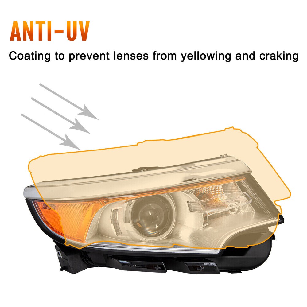 For 2011-2014 Ford Edge OEM Halogen Chrome Passenger Headlight Assembly