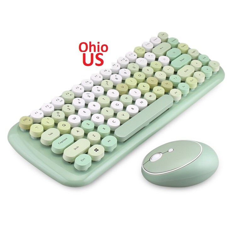 Mofii CANDY Keyboard Mouse Combo Wireless 2.4G Mixed Color 84Key Green