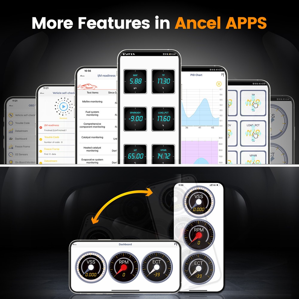 ANCEL AD310 BT Bluetooth Code Reader OBD2 Scanner Diagnostic for iOS Android