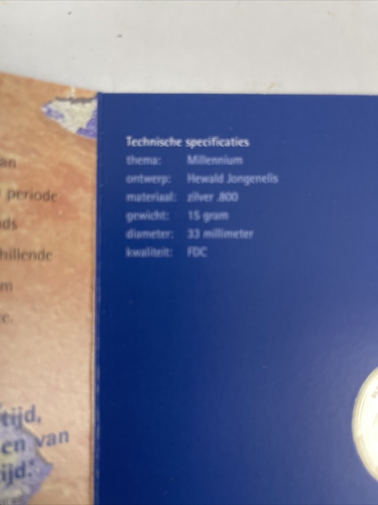 NETHERLANDS 10 GULDEN 1999 IN FOLDER and Outer Cover