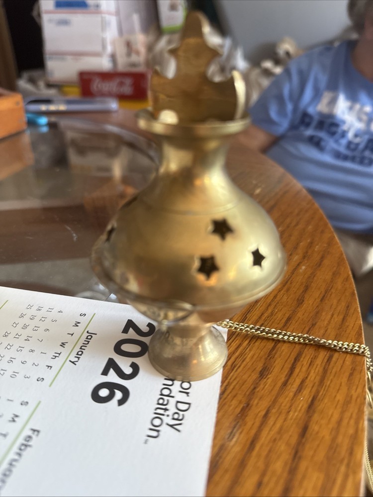 incense vintage hanging brass Cross