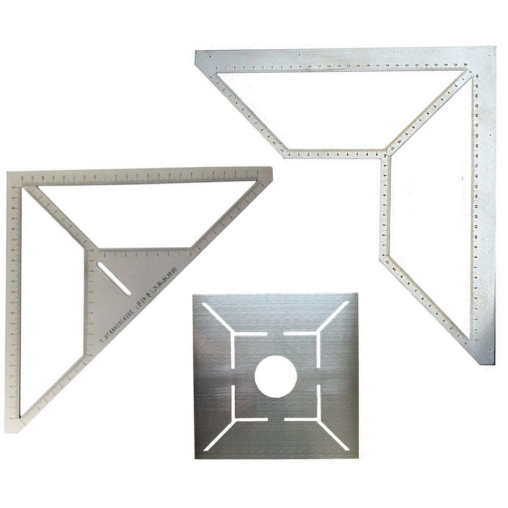 Floor Drain Ruler Multiple Patterns Bricklayer Layout Gauge Measuring Ruler