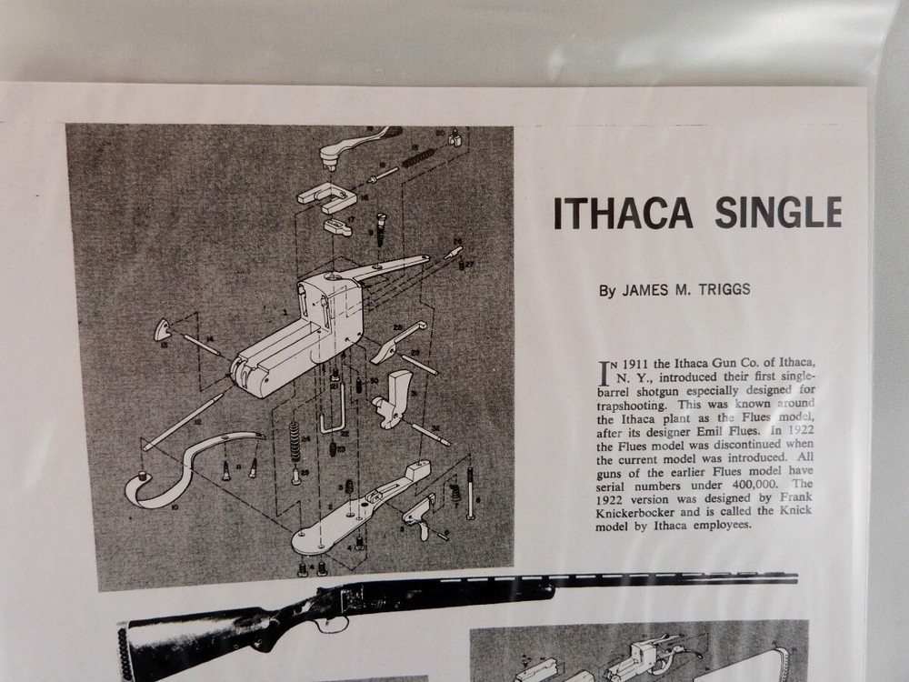 ITHICA SINGLE SHOTGUN BREAK DOWN INSTRUCTION KIT a