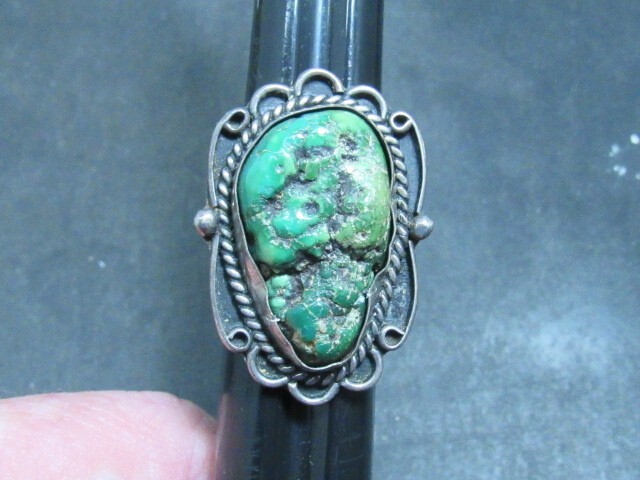 native American green turquoise ring