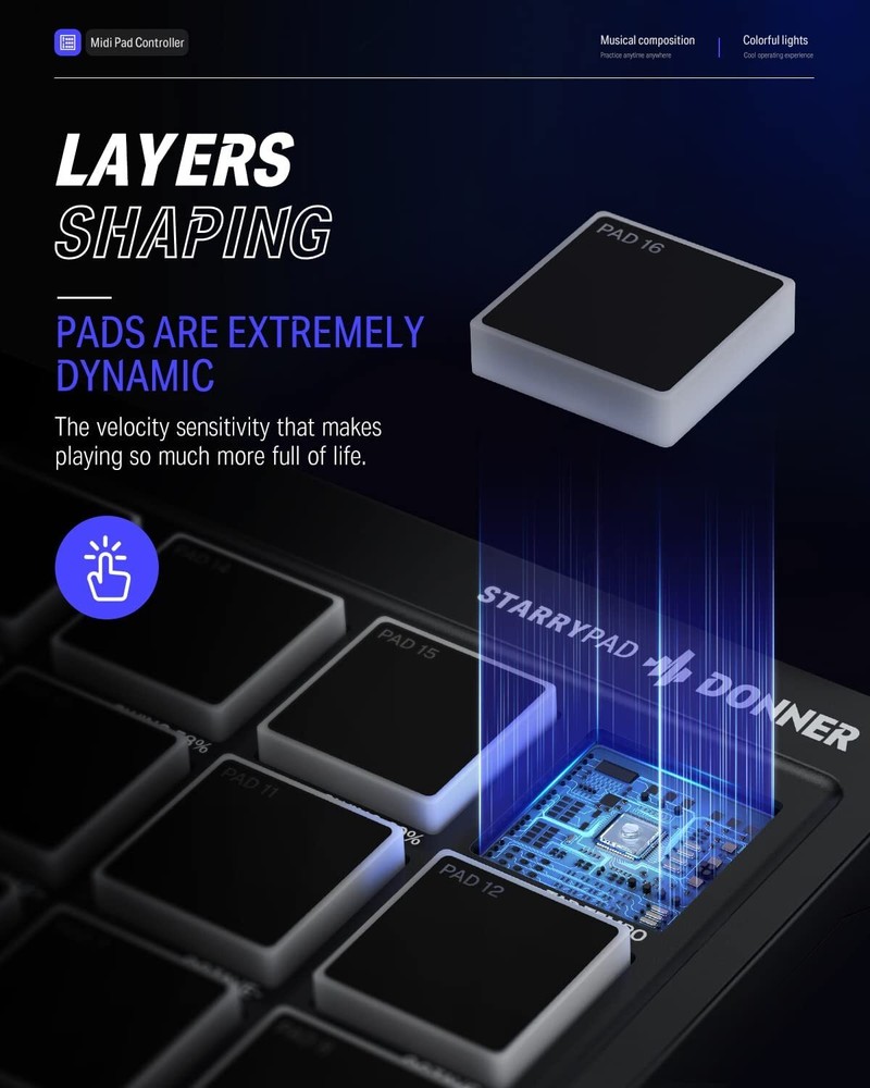 Donner MIDI Pad Beat Maker Machine Professional With Software | STARRYPAD