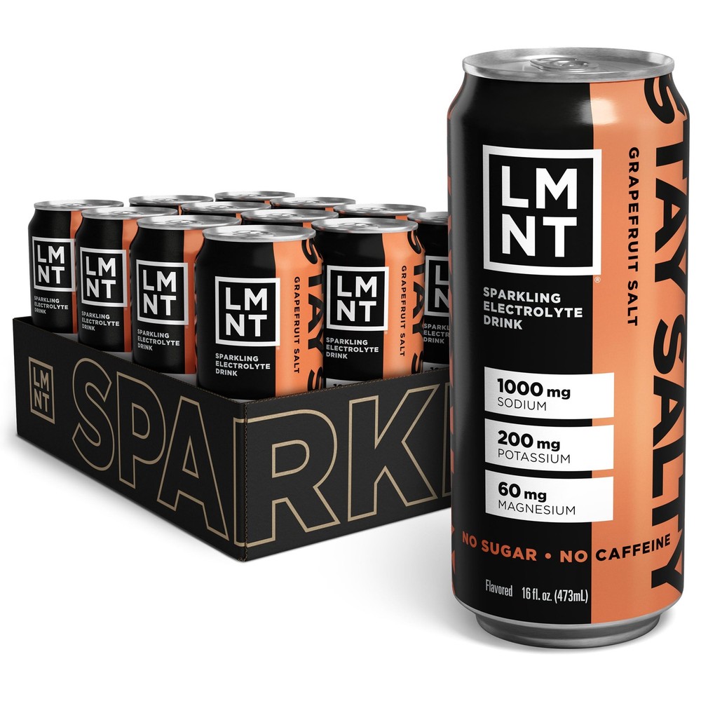 Sparkling Electrolyte Drink Grapefruit Salt 12 Count LMNT