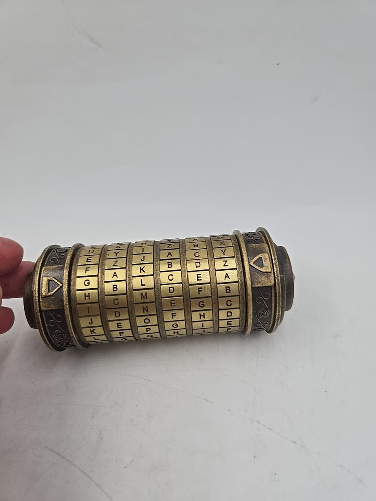 Da Vinci Code Cryptex Lock Box Puzzle Brass Romantic Annversary/Birthday Gift