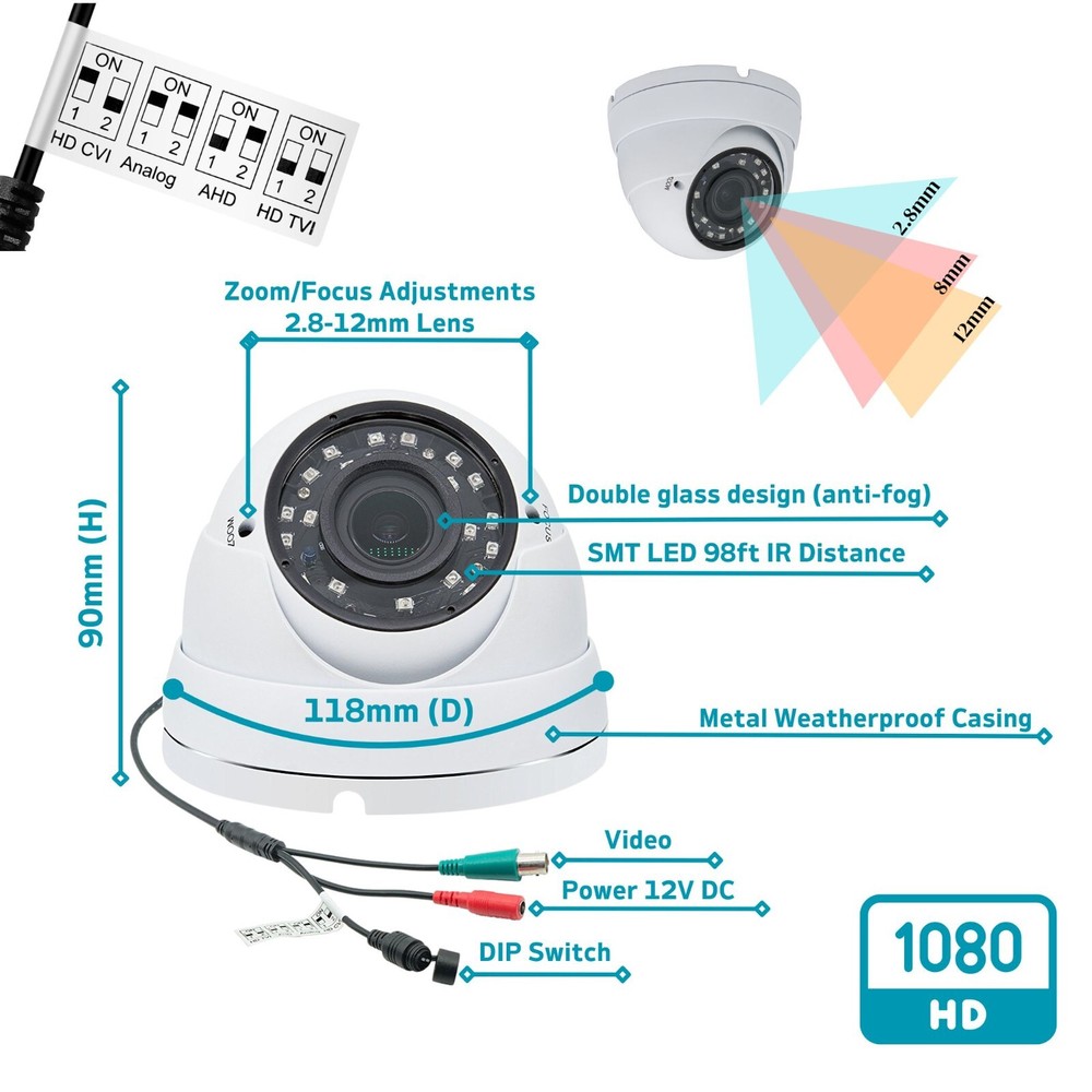 32 Channel HD Security CCTV Camera System 8TB HDD for Continuous Recording