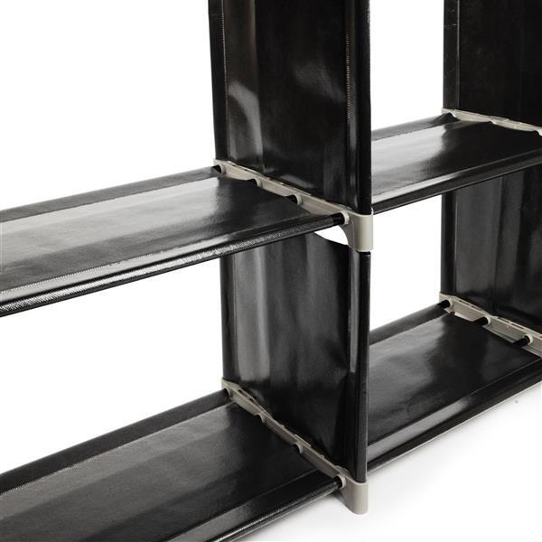 Black 3 Tiers 9 Compartments Multifunctional Assembled Storage Shelf