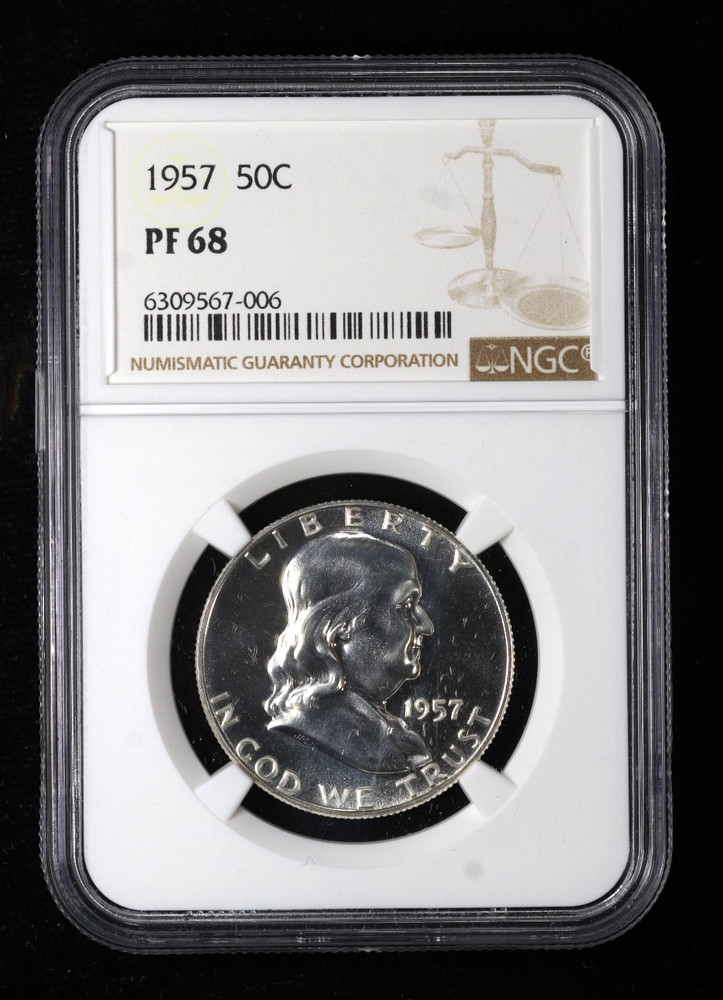 1957 Franklin Proof Half Dollar 50C NGC PF68