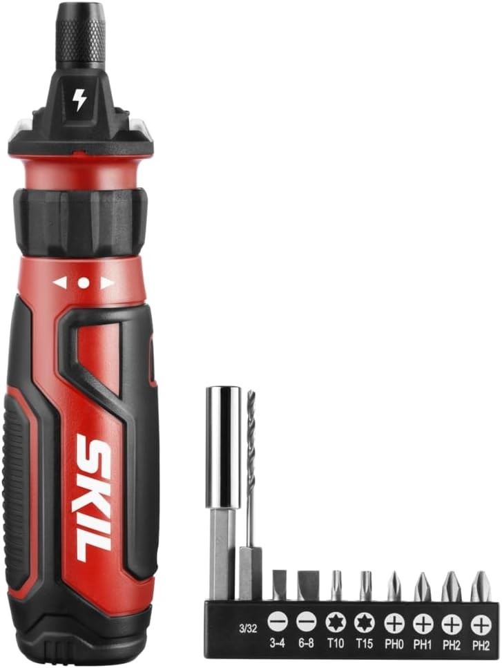 Cordless Electric Screwdriver with Circuit Sensor Technology & USB Charging