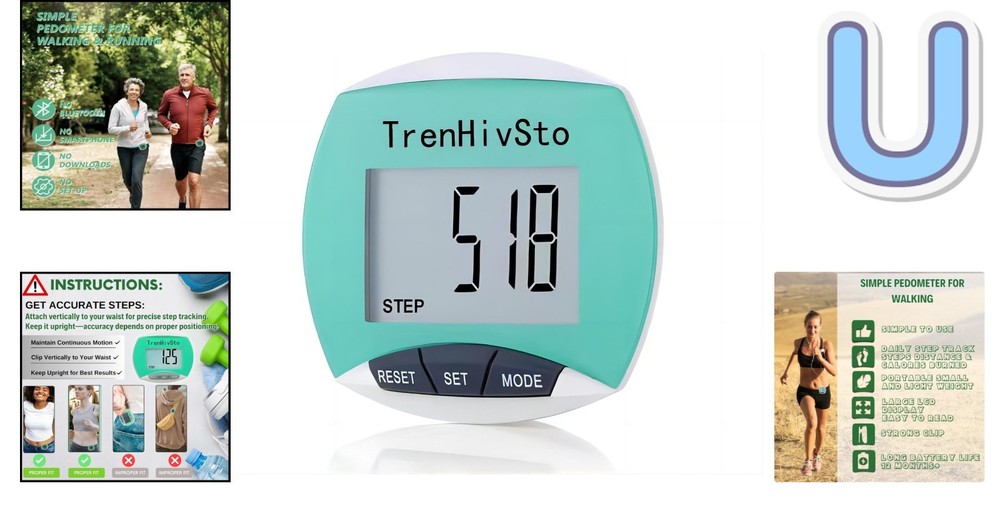 User-Friendly Pedometer with 12- Battery - Perfect for Active Lifestyles