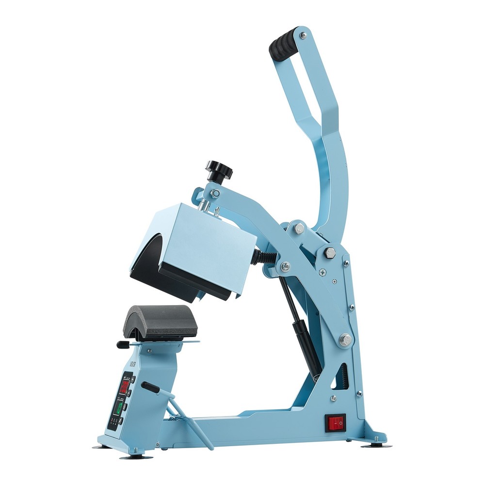 VEVOR Hat Heat Press Machine with 2 Interchangeable Platens for Caps Light Blue