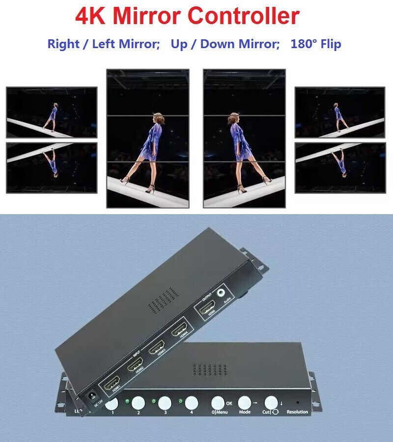 4K HDMI Controller L/R Mirror Up/Down Flip Horizontal Processor Rotate 90 Degree
