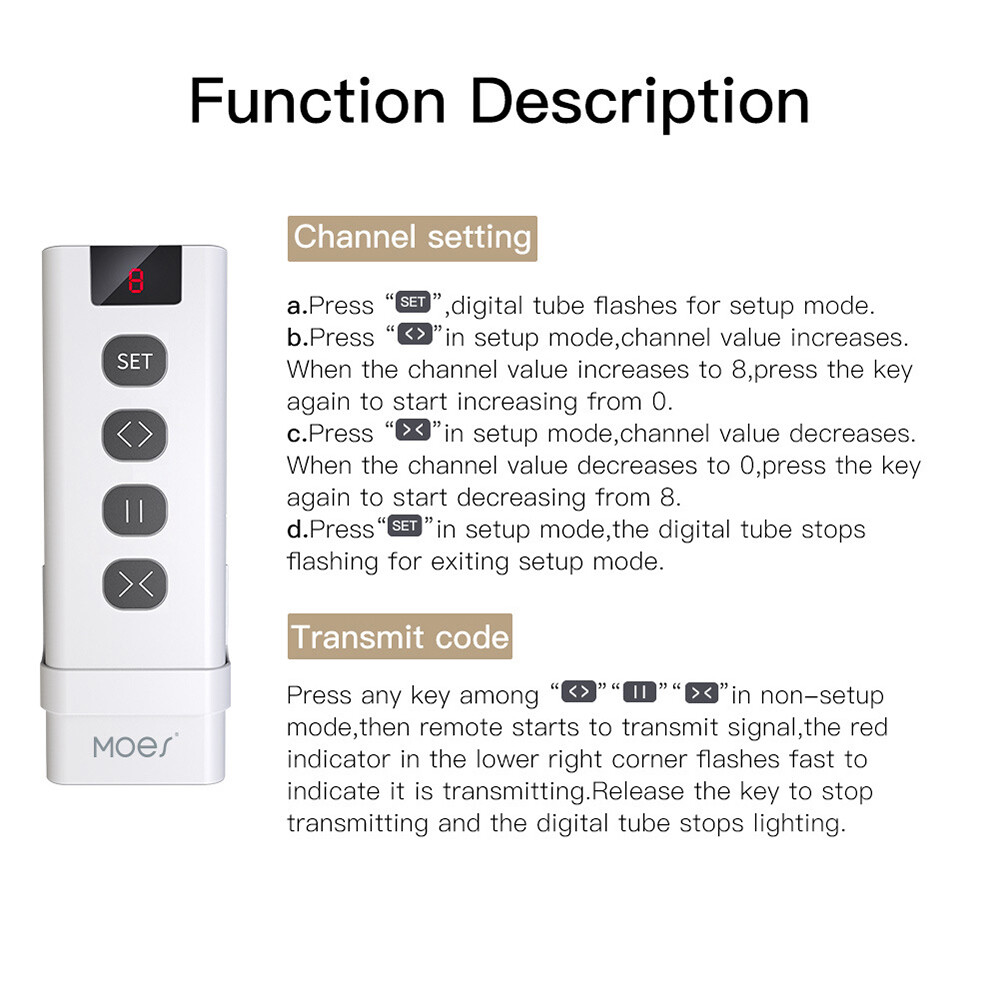 1/9 Channel RF433 Transmitter Remote Control For Roller Blind Curtain Switch