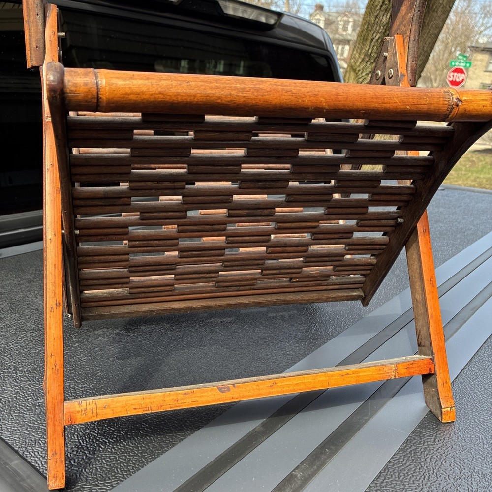 Folding Bamboo Magazine Book Rack