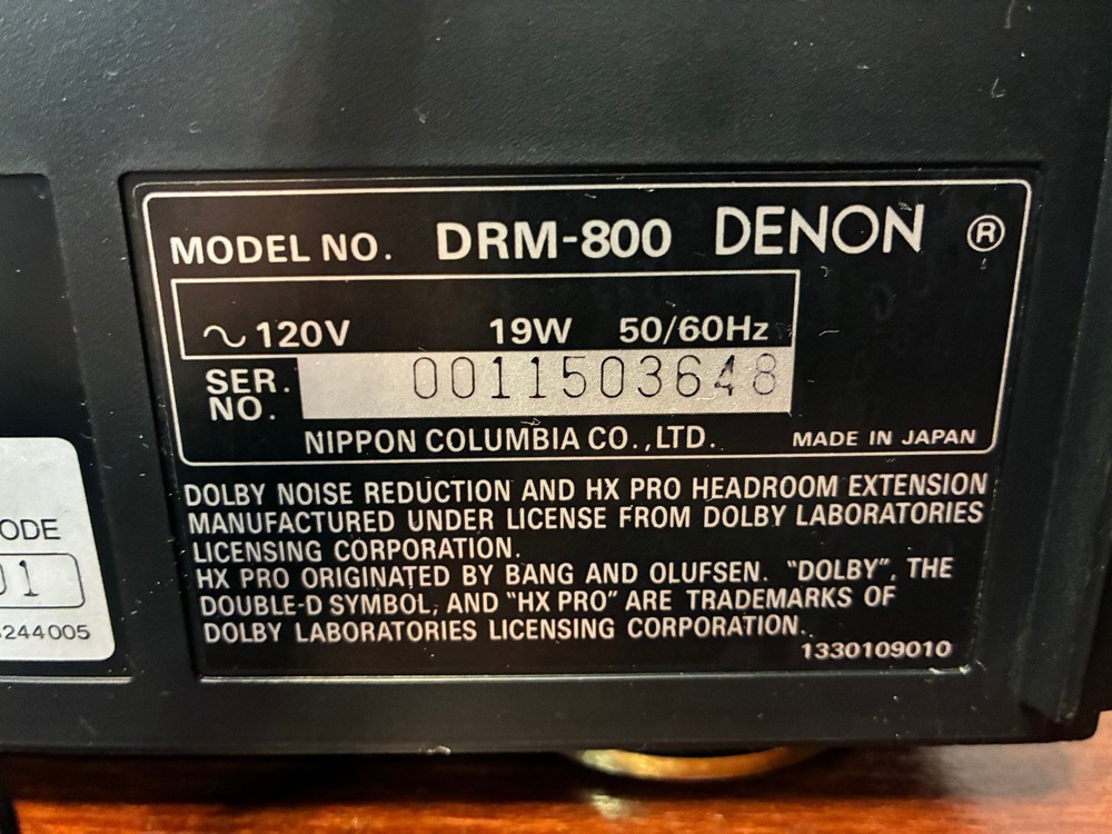 Denon DRM-800 Stereo Cassette Deck