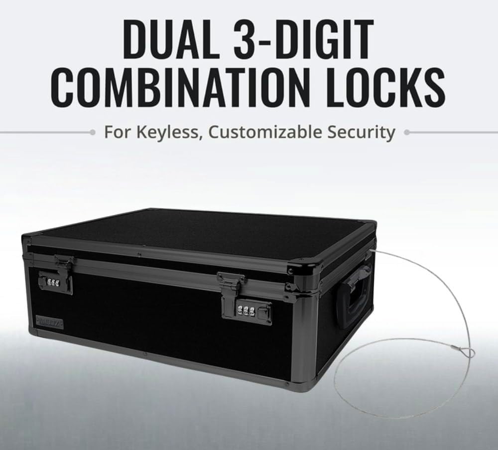 Security Storage Chest with Push Button Control for Documents and Electronics