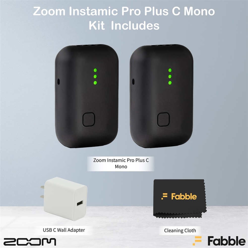 Zoom Instamic Pro Plus C (Mono Model) Recorder & Wireless Microphone Bundle