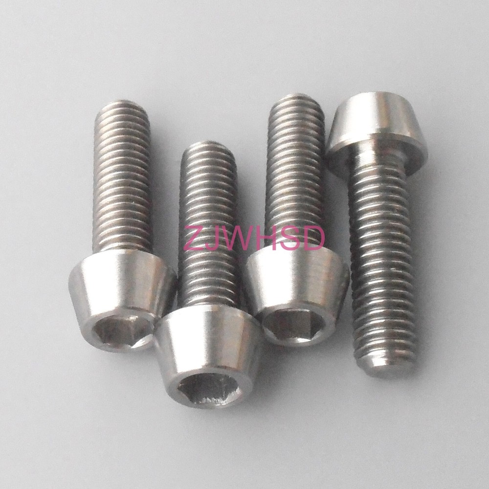 4pcs M5 x 18 Ti Titanium Screw Bolt Allen Hex Taper Socket Cap Head