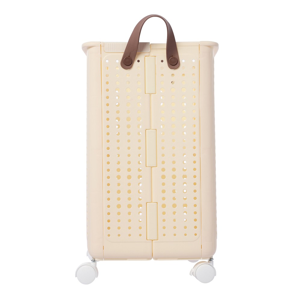 66lbs Collapsible Laundry Hamper Foldable Rolling Laundry Basket With Wheels US