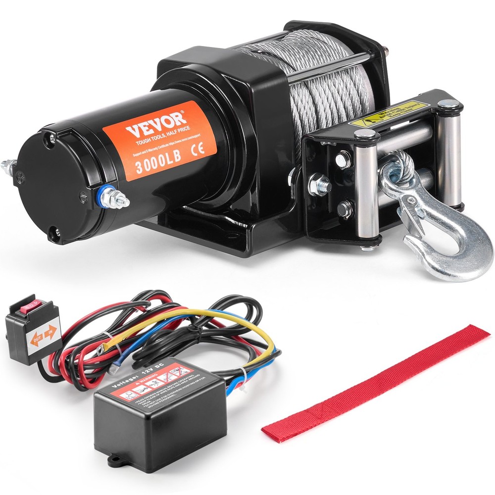 Electric Winch 3000 lb Line Pull Capacity 12V DC ATV/UTV Winch Φ3/16 in x