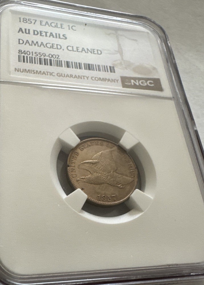 1857 flying eagle cent ngc Almost Uncirculated